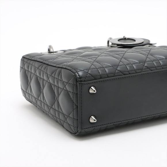 Christian Dior My Lady Dior Cannage Leather 2WAY Handbag Black - Picture 4 of 10